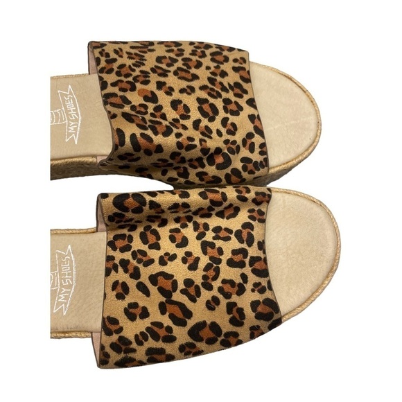 Cool My Shoes Espadrilles Cheetah Band Slides Platform Sandals Size: 9 - Picture 4 of 12